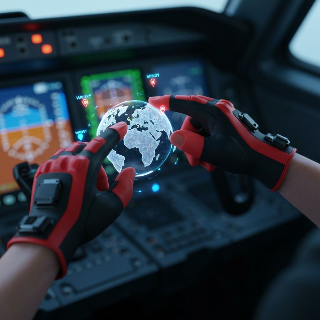 Pilot controlling navigation with virtual interface